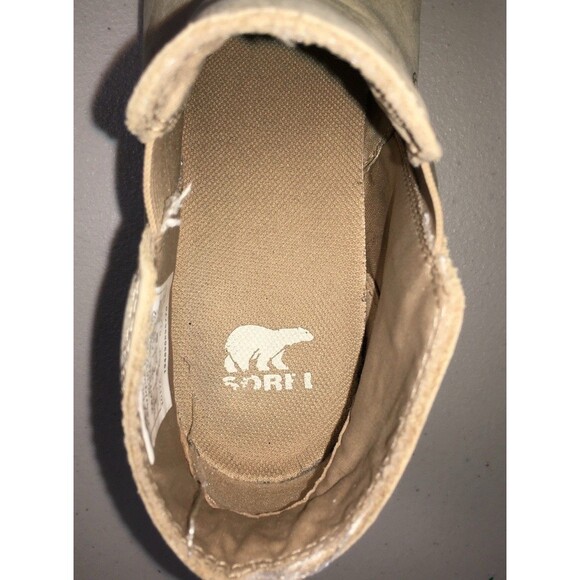 Sorel Womens Evie Tan Leather Waterproof Pull On Wedge Ankle Booties Size 8 VGC - Picture 7 of 9